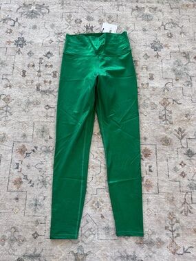 Metallic Green High-Waist Leggings NWT